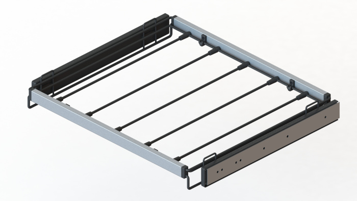 Вешалка для брюк 600мм рамка телескоп, шариковые напр. п/в, черный.  Россия