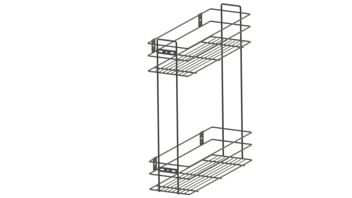 Корзина 200 боков. крепл. 2-х ярусн. шарик. напр. с дов. черный ЭКО