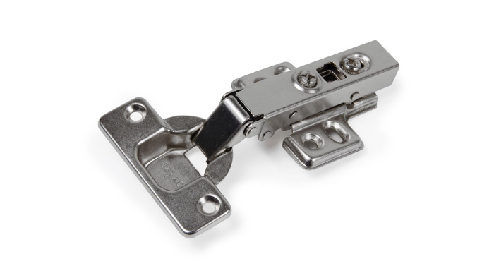 Петля накладная с доводчиком 105* Clip-on с четырьмя отверстиями для вкручивания саморезов Н0, Китай