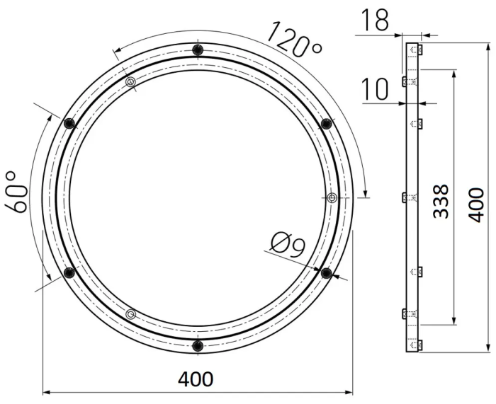 Опора вращающаяся по TV 400 мм