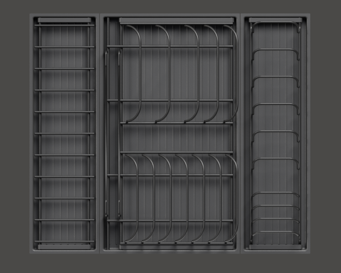 Корзина-сушка выдвижная 600 Дайнинг Агент И125 передний бортик, АНТРАЦИТ KESSEBOHMER 