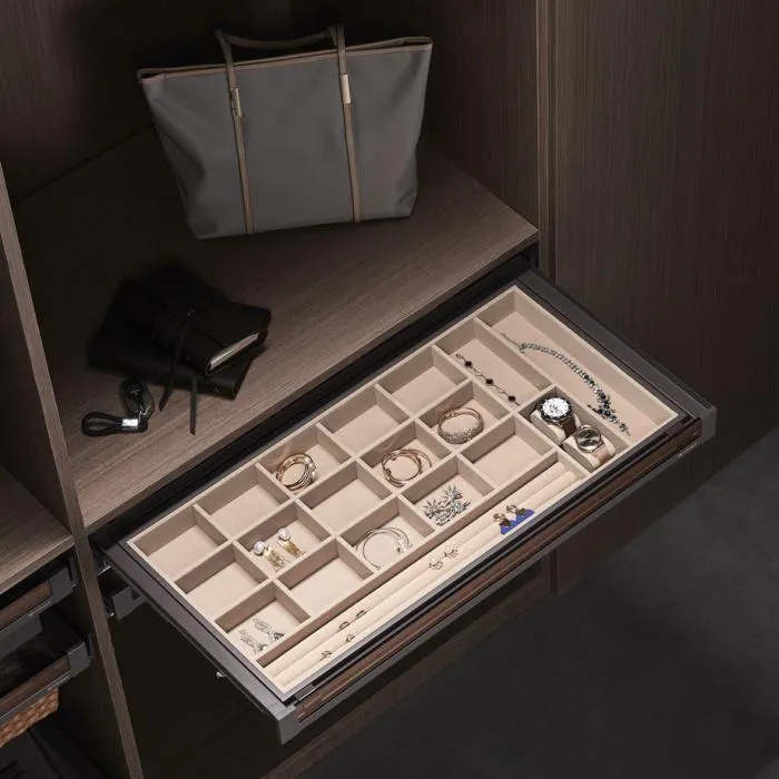 Полка для аксессуаров в базу 800 со стекл панелью, полн выдв, цвет NAKA, Unihopper 