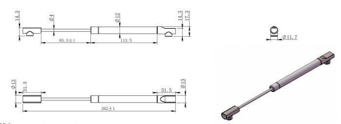 Газ лифт 80N 112А антрацит JET