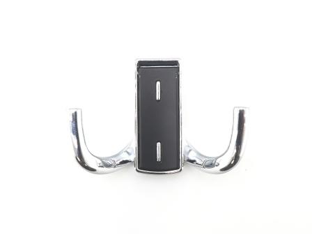 397BL Крючок мебельный двухрожковый, черный/хром JET