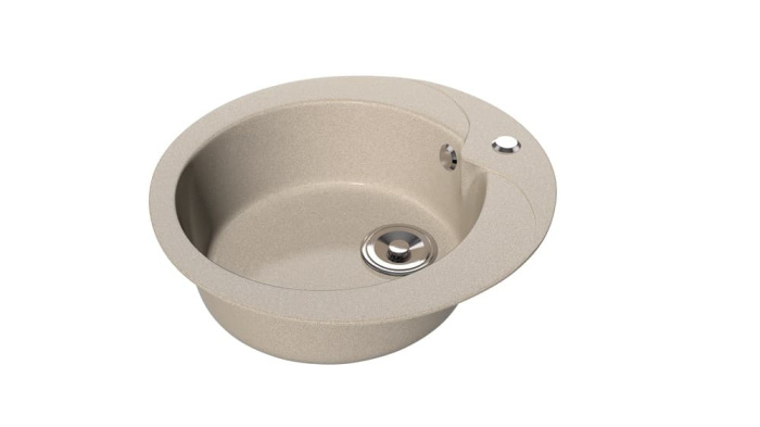 Мойка 470*470 круглая ПРЕМИАЛ КАПЕЛЛА Солнечный ветер глянец сифон в комлекте