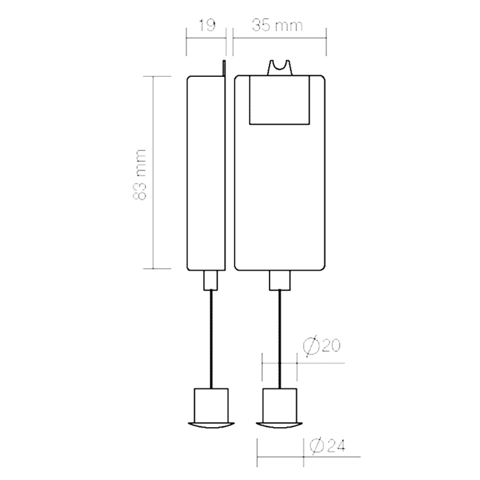 Датчик движения 220V PIR 250 врезной, белый 