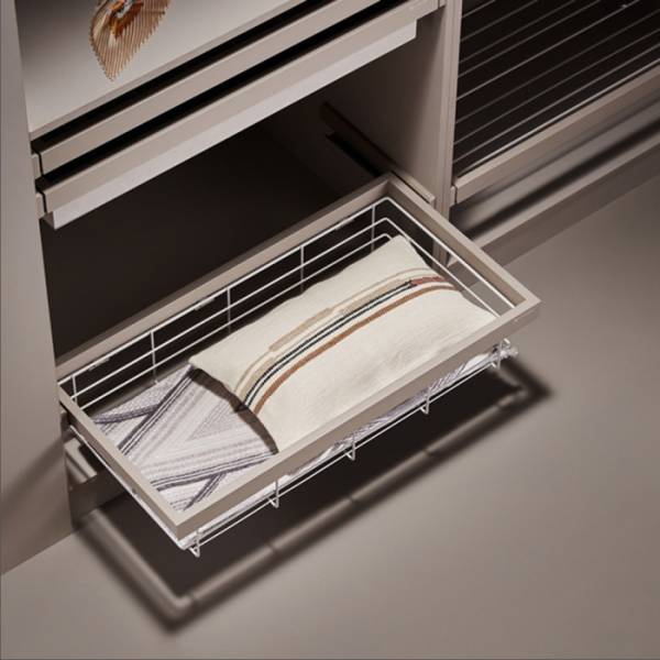 Корзина многофункциональная в базу 600 выдвижная с довод., сlip-on,цвет Сoka, Unihopper