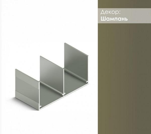 АЛ Матовая шампань светлая Одинарная Верхняя направляющая 6м