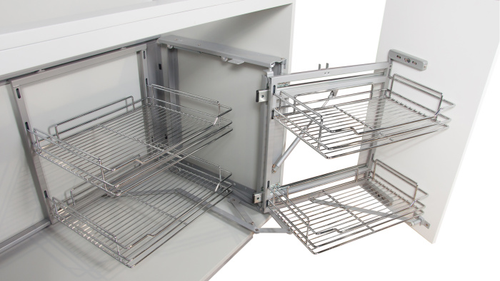 Волшебный уголок 400 (900-1000) 2-ур. универс. хром поворотно-выкатной KRM04