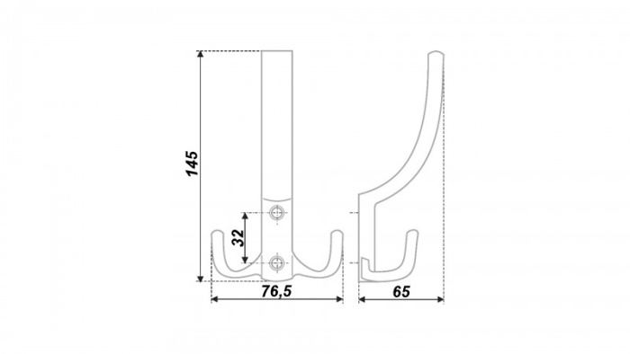 302К SC Крючок хром матовый BOYARD (25)