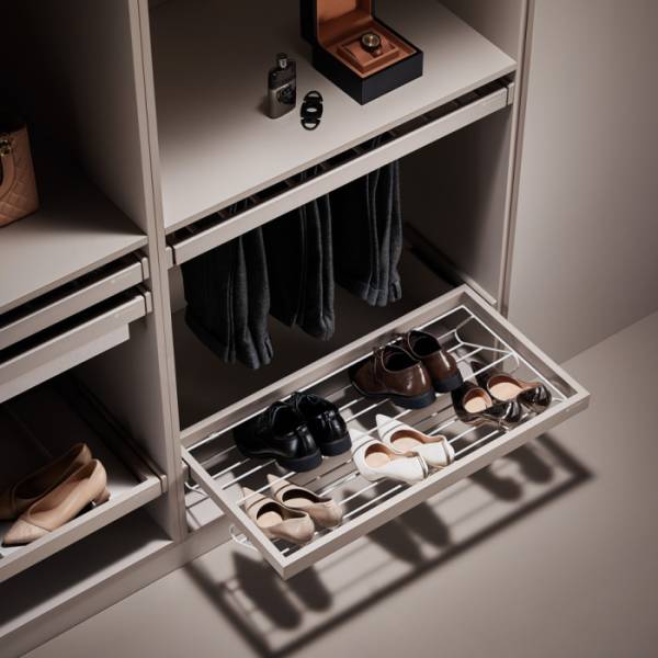 Полка для обуви 564*445*52 выдвижная с довод., сlip-on,цвет Сoka, Unihopper