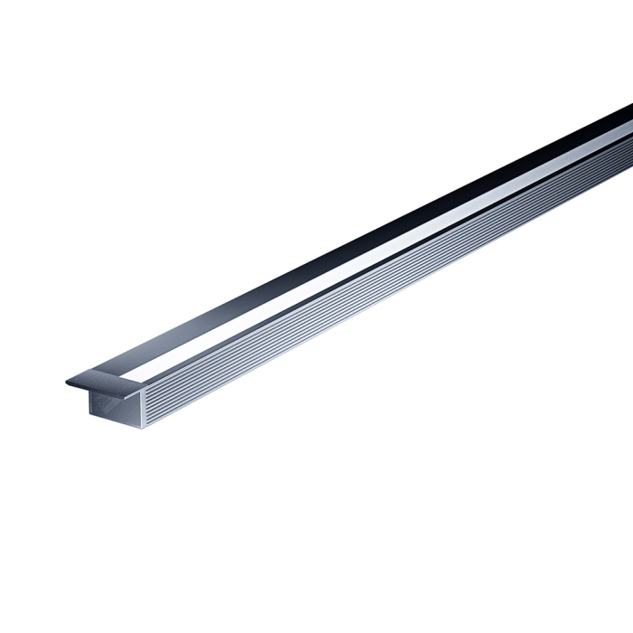 Профиль SOLO врезной в комплекте с диффузором силиконовым, торцевые заглушки, шампань, 3м