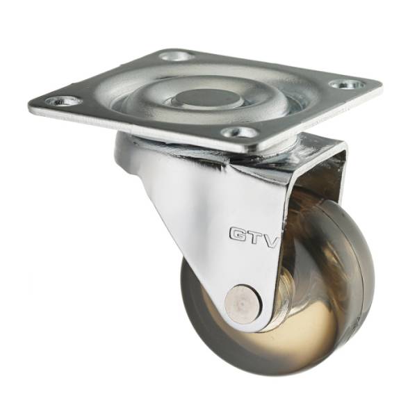 Опора колесная Д=35мм, без тормоза, на площаде, коричневая GTV