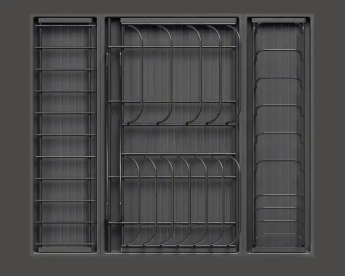 Корзина-сушка выдвижная 600 Дайнинг Агент И125 передний бортик, АНТРАЦИТ KESSEBOHMER 