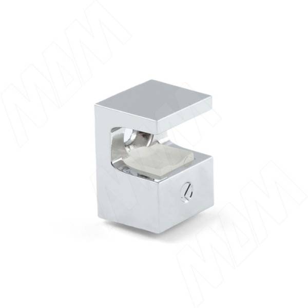 Полкодержатель для стеклянных полок толщиной 5-6 мм, под саморез, хром KRISTAL Италия