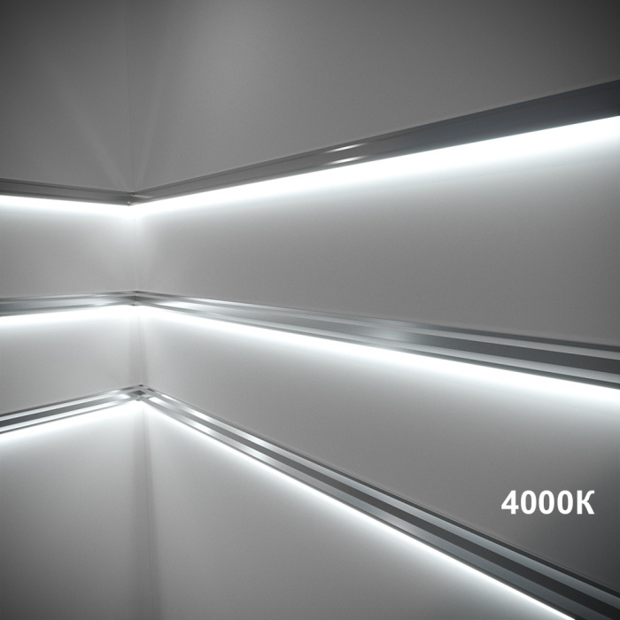 Лента светодиодная 5мм, 4000LED 12В,6ВТ/М LUX белый(дневной) свет