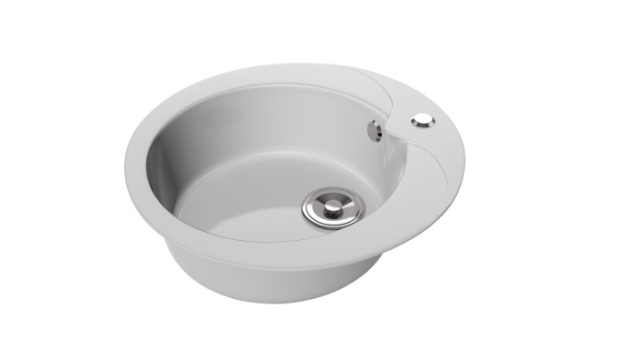 Мойка 470*470 круглая ПРЕМИАЛ КАПЕЛЛА Лунный грунт матовая сифон в комплекте