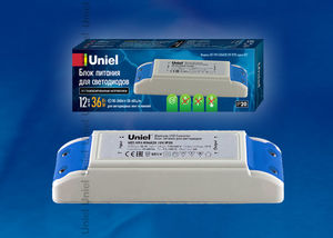 Блок питания для светодиодной ленты UET-VPJ-036A20 36Вт 12V IP20