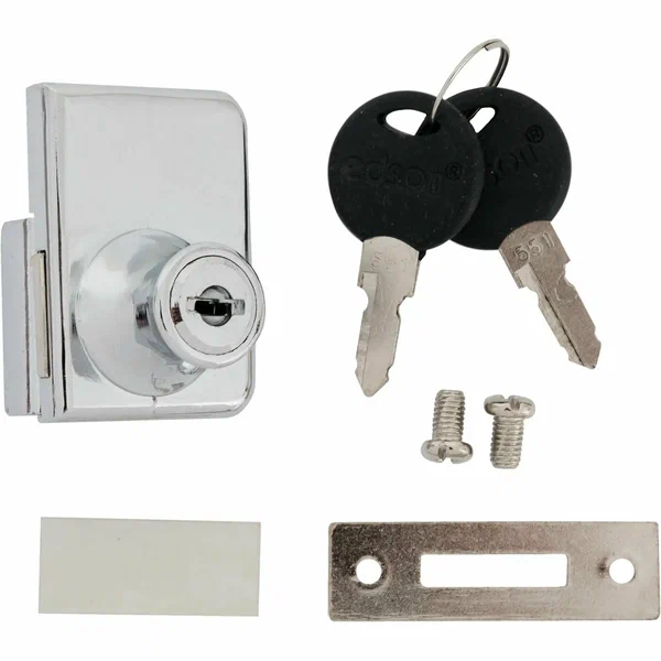 Замок 258 ZCP для двух стекл дверей хром