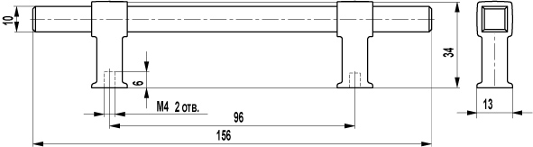 Ручка-рейлинг RL040 Черный-матовый Валмакс