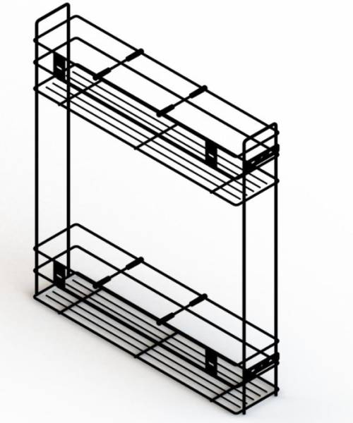 Корзина 200 боков. крепл. 2-х ярусн. шарик. напр. без дов. черный ЭКО 