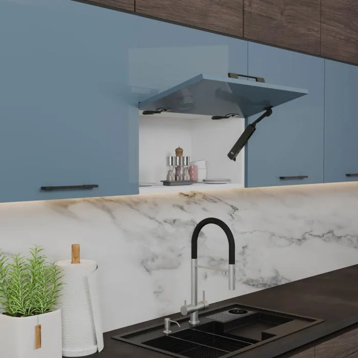 Мех-зм подъема двери 327, высота фасада 240-400мм, нагрузка 2-3 кг.,никель JET