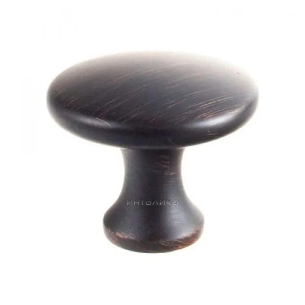 161BC Ручка-кнопка мебельная  25 мм, античная медь JET