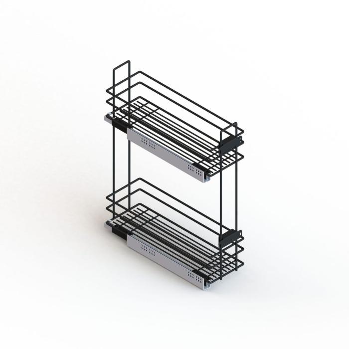 Корзина 200 боков. крепл. 2-х ярусн. напр. GTV с дов. правая черная