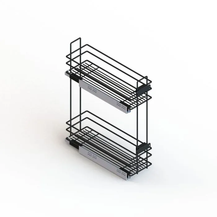 Корзина 200 боков. крепл. 2-х ярусн. напр. GTV с дов. левая черная