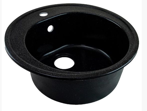 Мойка 500*500 круглая 01 Черный антрацит (Обсидиан)