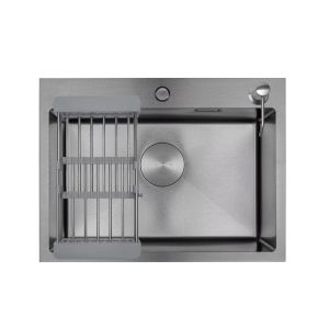 Мойка 650*450*210мм (3мм толщ.) Сатин Нано + коландер +дозатор+сифон AVIVACOM