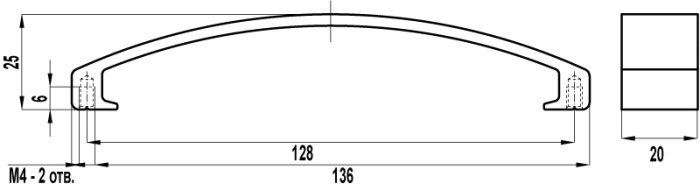 Ручка-скоба PS222.128.020 Титан Валмакс