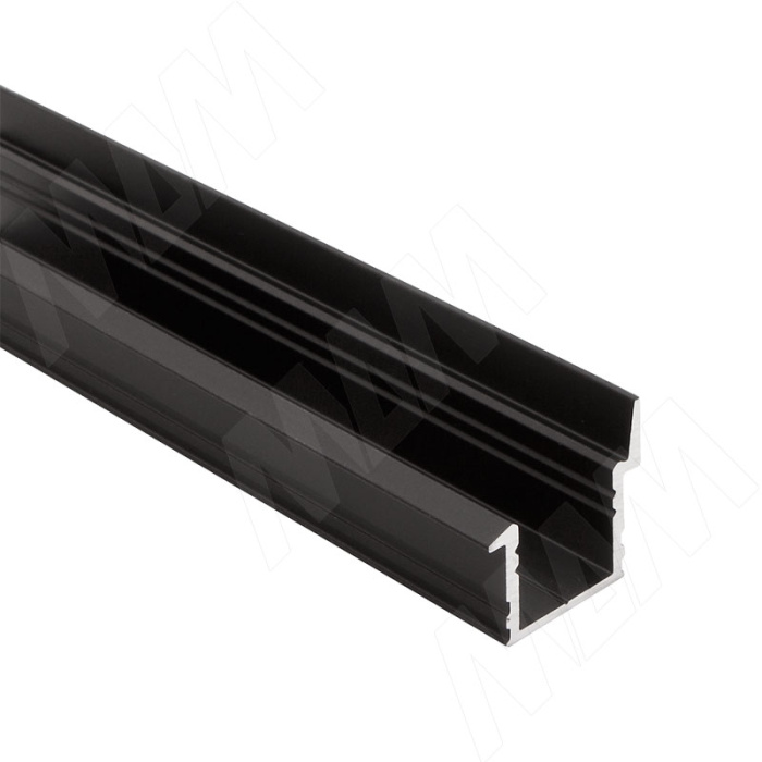 Профиль врезной со шторкой FM6, черный, 20х19мм, L-2000