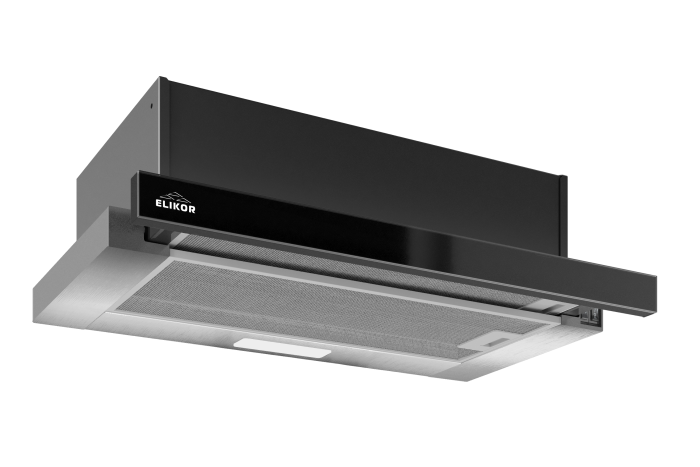 Вытяжка Интегра GLASS 50Н-400-В2Г (нерж\стекло черное) 400 м.куб/ч ELIKOR