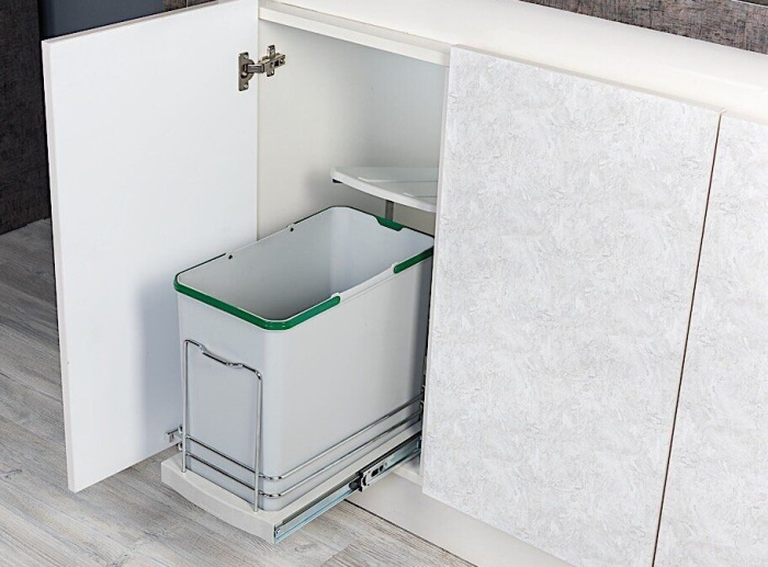 Ведро для мусора 400 мм, 24л пластик, серый, Starax