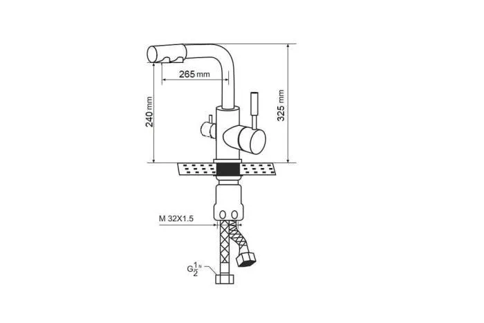 Смеситель "ЛОРЕН" двухрычажный графит ПРЕМИАЛ