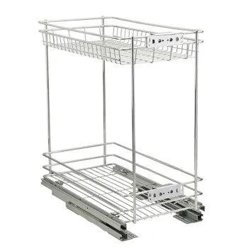Корзина 300 нижнее крепл. 2-х ярусн. унив.напр. скр. монт.полн.выдв. хром Китай
