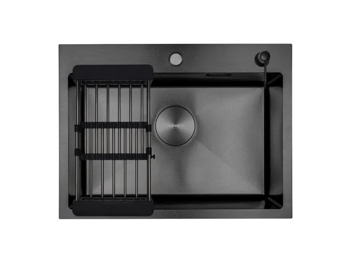 Мойка 500*450*210мм (3мм толщ.) Черный Нано + коландер +дозатор+сифон AVIVACOM