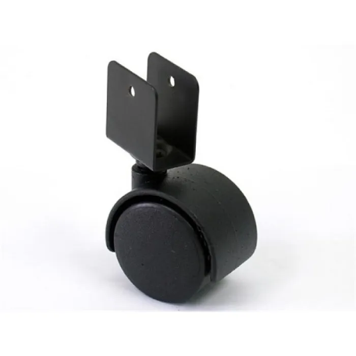 Опора колесная Д=50мм, без тормоза, U-образная скоба, черная 