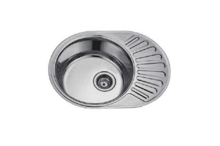 Мойка 570*450*160*0,6мм овал универ хром с сифоном Китай (10шт)