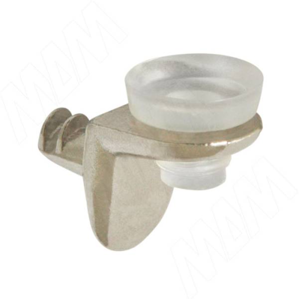 Полкодержатель для стекла полок (с прис) и доп. упором, никель/прозрачный PERMO Италия