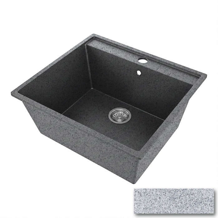 Мойка 555*495 прямоугольная ДЕНЕБ Астероид мат сифон