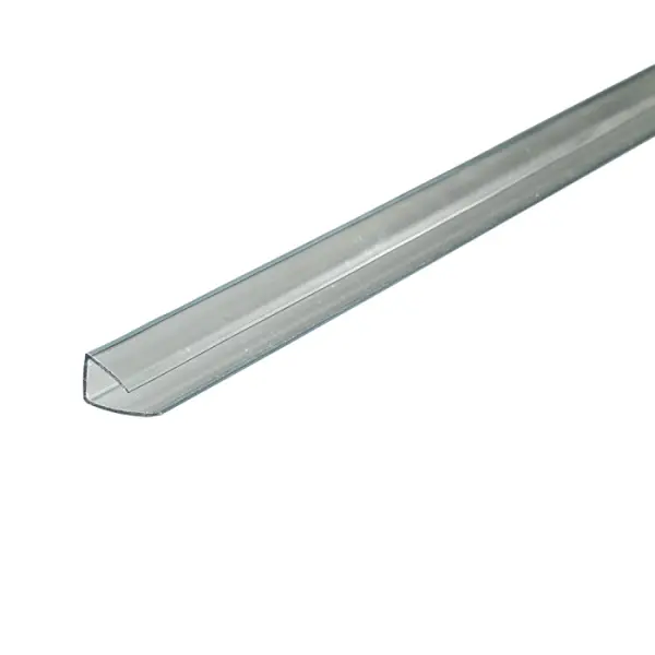 Профиль для подсветки прозрачный накладной для стеклянных полок  8мм, L-2000