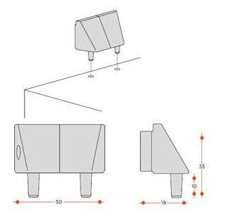 Верхнее крепление для тумб, замак, черный STILOS (2шт)