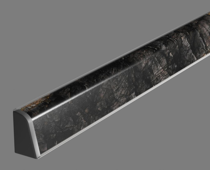 8113/Блэк Кварцит Плинтус TwinC 4,2м SLOTEX