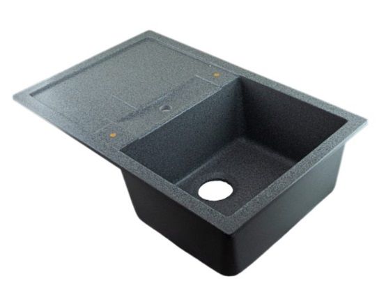 Мойка 775*500 прямоугольная с крылом 06 Мокрый асфальт (Карелия)