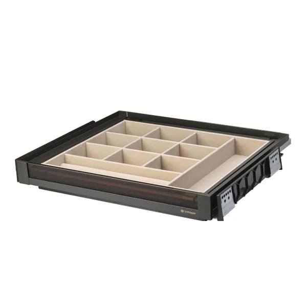 Полка для аксессуаров в базу 600 со стекл панелью, полн выдв. цвет NAKA, Unihopper 