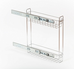 Корзина 150 боков. крепл. 2-х ярусн. шарик. напр. без дов. 100*450*510 хром ЭКО