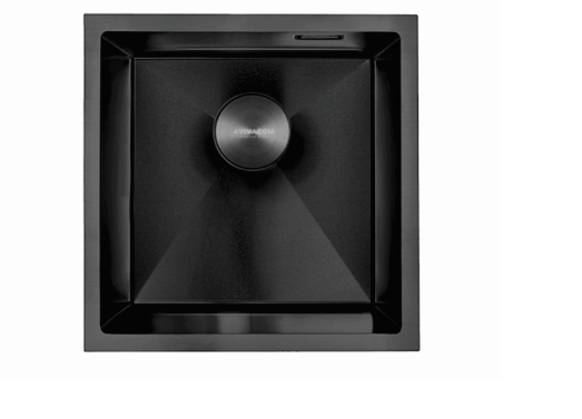 Мойка 440*440*210мм (3мм толщ) Черный Нано подстольный монт + коландер +дозатор+сифон AVIVACOM
