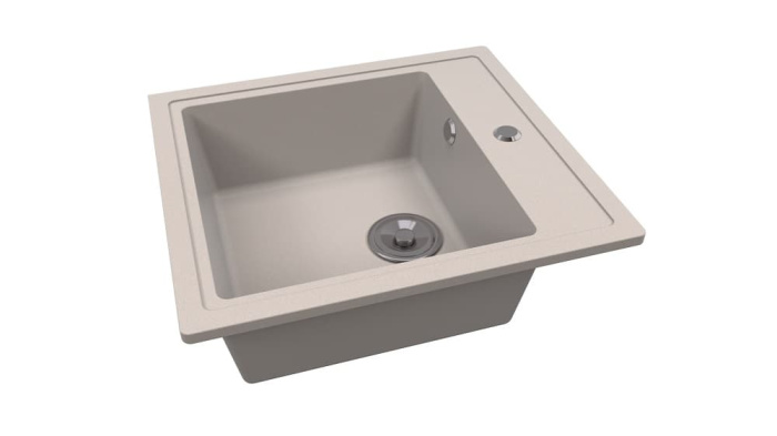 Мойка 505*460 квадрат ПРЕМИАЛ АНТАРЕС Миндаль матовая сифон в комплекте